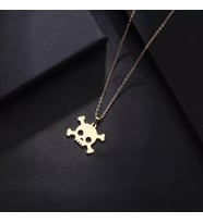 Kişiye Özel 925 Ayar Gümüş Kafatası Kolye (Gold)