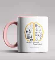 Kişiye Özel Görsel Sanatlar Öğretmeni Tema Siyah Renk Kupa  (Pembe)