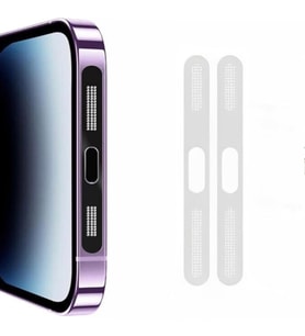 Ally iPhone 14 Pro İçin Anti-Dust Toz Ve Kir Önleyici Sticker 2 Adet Set (Gümüş)