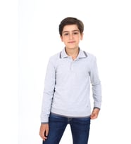 Toontoy Erkek Çocuk Baskılı Sweatshirt ( Gri-Melanj)