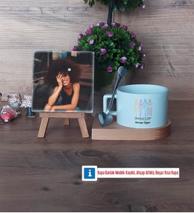 Modelist Fotoğraflı Dekoratif Taş, Kupa Bardak Beyaz Hediye (Model 8)