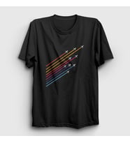 Presmono Unisex Beyaz Show Pilot Airplane Uçak T-Shirt 411558tt (Siyah)