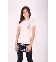 Toontoy Kız Çocuk Kapüşonlu Baskılı Tişört (Pudra)