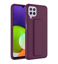 Galaxy A22 4G Kılıf Zore Qstand Katlanabilir Standlı Kılıf (Mürdüm)