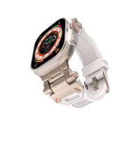 Watch 42mm KRD-108 Metal Başlıklı Silikon Kordon (Bej)