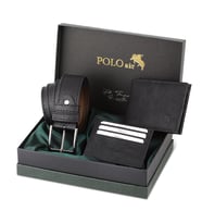 Polo Air Kemer Cüzdan Kartlık Hediyelik Kutusunda M-09 (Siyah)
