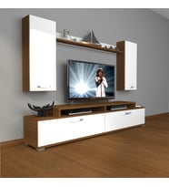 Decoraktiv Ekoflex 7 Slm Tv Ünitesi Tv Sehpası (Beyaz - Kahverengi)