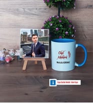 Okul Müdürü Fotoğraflı Dekoratif Taş, Kupa Bardak Beyaz Hediye Öğretmenler Günü Hediyesi (Model 4)