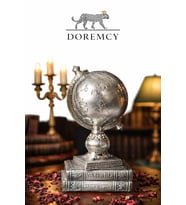 Doremcy Dekoratif kitaplı dünya hediyelik biblo özel kesim kutulu gönderim  (Gümüş)