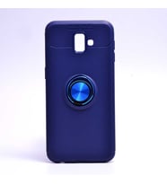 Samsung Galaxy J6 Plus Kılıf Yüzüklü Magnetli Ravel Case (Mavi)