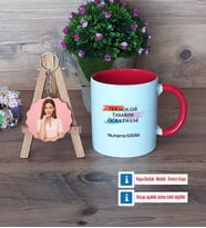 Teknoloji ve Tasarım Öğretmeni Kupa Bardak Beyaz ve Fotoğraflı Ahşap Anahtarlık Hediye (Model 2)