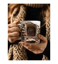 Kitaplık Kütüphane Baskılı 3D Tasarım Seramik Kupa Mug - Hediyelik Kupa Bardak (20)