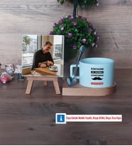 Erkek Öğretmene Hediye Fotoğraflı Dekoratif Taş, Kupa Bardak Beyaz Hediye (Model 8)