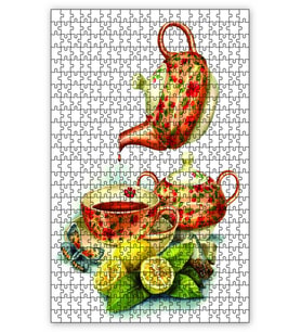 Cakapuzzle İllüstrasyon Suluboya Kadın Yüzü Puzzle Yapboz MDF (Ahşap) (500 Parça)