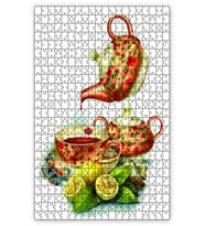 Cakapuzzle İllüstrasyon Suluboya Kadın Yüzü Puzzle Yapboz MDF (Ahşap) (500 Parça)
