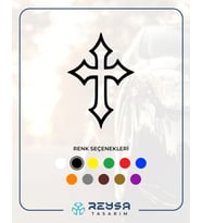 Haç İşareti Araba Sticker siyah 12x17 CM (Siyah)