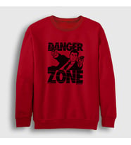 Presmono Unisex Beyaz Danger Zone Sterling Archer Sweatshirt 299538tt (Kırmızı)