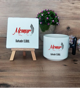 Memur Hediye Seti Kupa Bardak T Kulplu ve Dekoratif Taş Memura Hediye (Model 6)