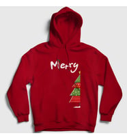 Presmono Unisex Beyaz Merry Christmas Funny Yılbaşı Kapüşonlu Sweatshirt 364790tt (Kırmızı)