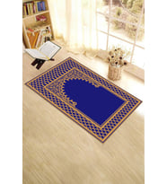 EVDEYA Dijital Baskılı Yıkanabilir Silinebilir Modern Namazlık Seccade 70x130 cm, SECCADE-7-KAHVERENGİ, (Mavi)