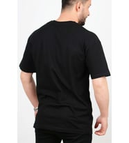 Erkek Oversize Geniş Kalıp Black Baskılı Tişört TS03 (Siyah)