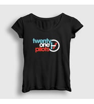 Presmono Kadın Sarı Twenty One Pilots T-Shirt 120791tt (Siyah)