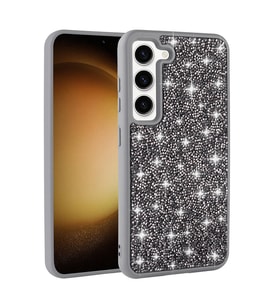Vendas Samsung Galaxy S23 Kılıf Parlak Taşlı Tasarım Zore Pırlanta Kapak (Gri)
