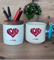 Love Sevgili Hediye Sepeti Kupa Bardak T Kulplu, Kalemlik Hediyeleri Sevgiliye Sevgililer Günü Hediyesi (Model 3)