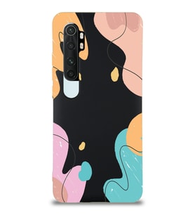 PrintiFy Xiaomi Mi Note 10 Lite Uyumlu Lansman Kılıf Karışık Renkler Tasarımlı İçi Kadife Kapak (Siyah)