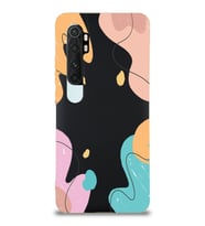 PrintiFy Xiaomi Mi Note 10 Lite Uyumlu Lansman Kılıf Karışık Renkler Tasarımlı İçi Kadife Kapak (Siyah)
