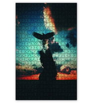 Cakapuzzle Özgürlük Günbatımında Kadın ve Kartal Puzzle Yapboz MDF (Ahşap) (1000 Parça)