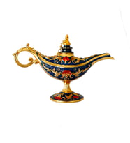 Dekoratif Alaaddin Sihirli Lambası - Vintage Tasarım, 13x8.5 cm (Mavi)