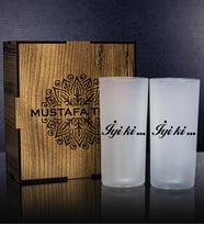 eJOYA Kişiye Özel Kutusunda 2'li Rakı Bardağı Hediye Seti 107229 (Kırmızı)