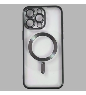 IPHONE 15 PRO MAX; LENS KORUYUCULU, DARBE ÖNLEYİCİ, KENARLARI RENKLI SİLİKON KILIF (Siyah)