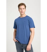 Wrangler Erkek Basic Logo Regular Fit Bisiklet Yaka Pamuklu Tişört - W241575 (Lacivert)