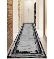Dijital Baskılı Kaymaz Taban Yıkanabilir Modern Yolluk Ve Koridor Halısı NDU-SD-759 (Siyah)