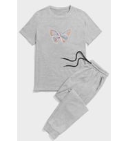 Unisex Butterfly 2'li Eşofman Takımı (Gri)