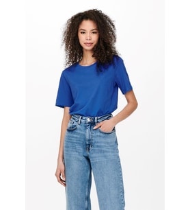 Only Kadın Basic Düz T-shirt Onlnew Tee- 15256961 (Mavi)