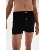 Erdem Erkek Penye Düz Renk Boxer 1400 - 3 Adet (Siyah)