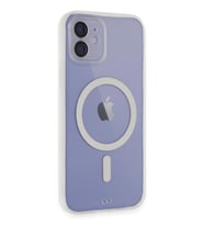 Uyumlu Model Apple iPhone 11 Kılıf Lensli Magsafe Mat Kenar Renkli Kapak (Şeffaf)