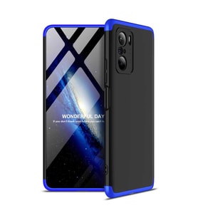 Xiaomi Poco F3 Kılıf Zore Ays Full Koruma Kılıf (Siyah-Mavi)