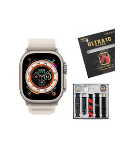 Watch 8 Ultra 10 Kordonlu Silikon Koruyuculu Bluetooth Arama ve Sosyal Medya Bildirim Destekli 49 mm Akıllı Saat (Siyah)