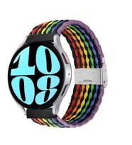 Sneezy Huawei Watch GT 3 Elegant Active 42mm Uyumlu 20mm Metal Klips Solo Fiberlink Örgü Kordon (Desenli Siyah)