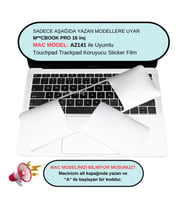 McStorey Macbook Pro 16inç Touchpad Sticker Film Koruyucu (2019 Yılı Cihazı) A2141 ile Uyumlu (Gümüş)