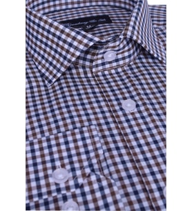 Erkek Ekose Gömlek (Kahverengi)