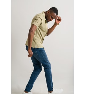 Slimfit Kısa Kol Yazlık Likralı Çizgili Erkek Triko Gömlek  (Yeşil)
