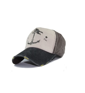 Şapka Unisex Çapalı Denizci Şapka Beyzbol Eskitme Şapka Cap Kep Mevsimlik Şapka mrtm.yn.001 (Siyah-Haki)