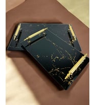 Quartz Dekoratif Söz Nişan Tepsisi (Gold)