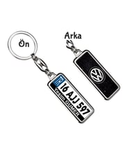 Kişiye Özel Plaka Metal Anahtarlık   Wolksvagen Space Logo (Gümüş)
