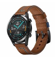 Amazfit GTS Bip Lite S Kordon Nubuk Deri Kordon (KAHVE)